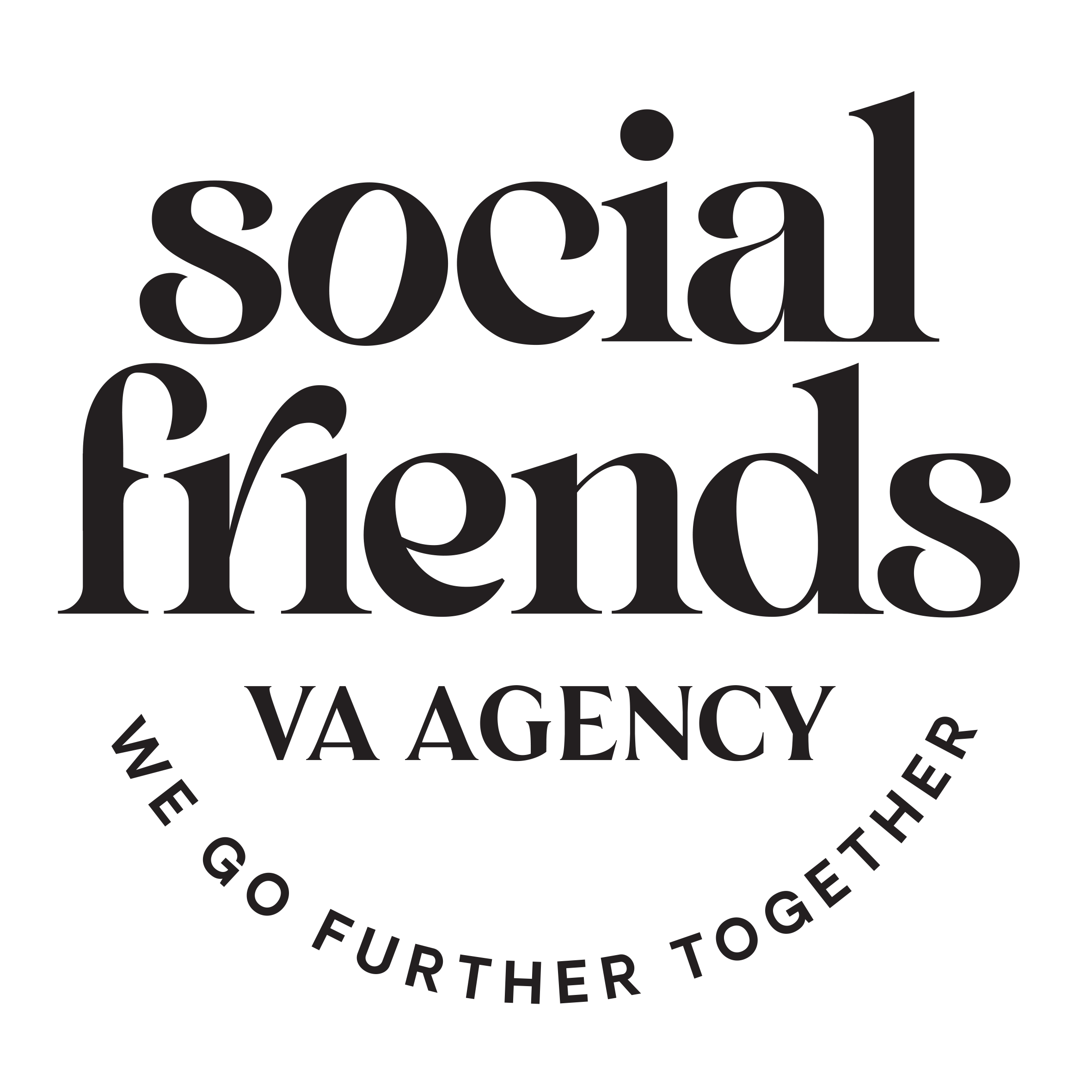 Social Friends Logo Round Black